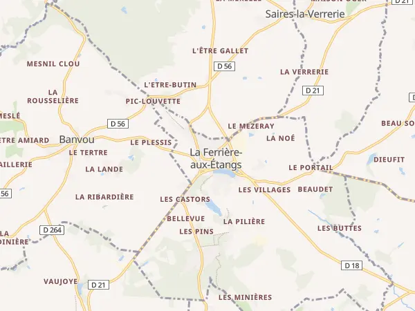 Plan de La Ferrière-aux-Étangs
