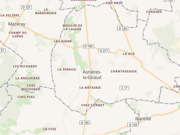 Plan de Asnières-la-Giraud