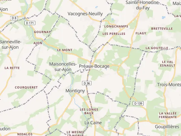 Plan de Préaux-Bocage