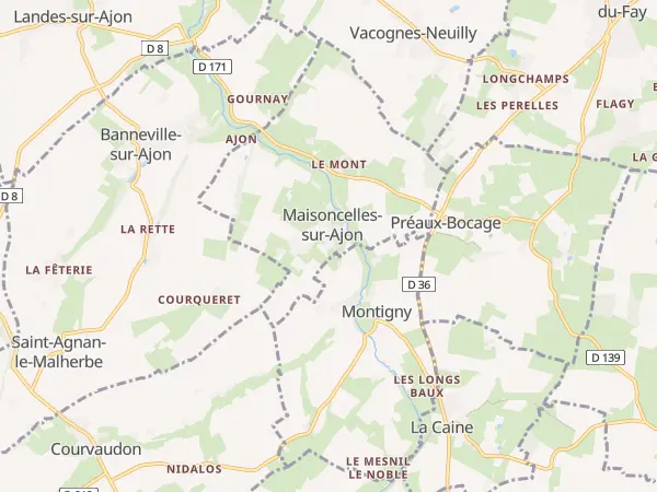Plan de Maisoncelles-sur-Ajon