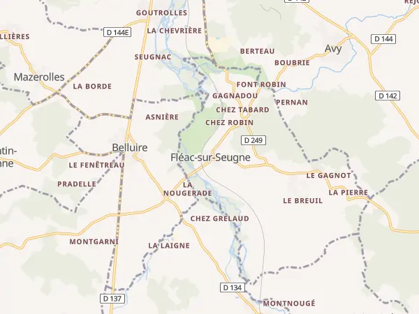 Plan de Fléac-sur-Seugne