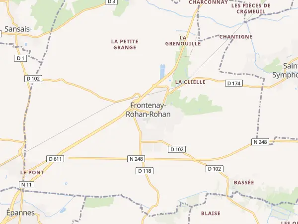 Plan de Frontenay-Rohan-Rohan