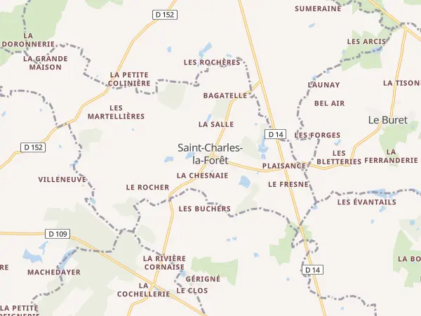 Plan de Saint-Charles-la-Forêt