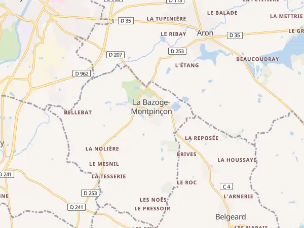 Plan de La Bazoge-Montpinçon