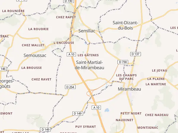 Plan de Saint-Martial-de-Mirambeau