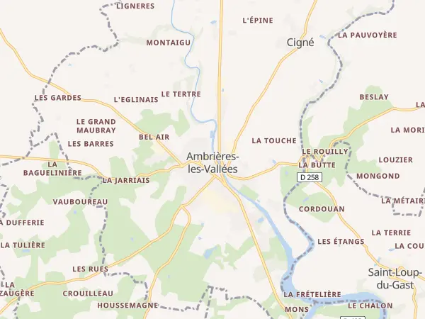 Plan de Ambrières-les-Vallées