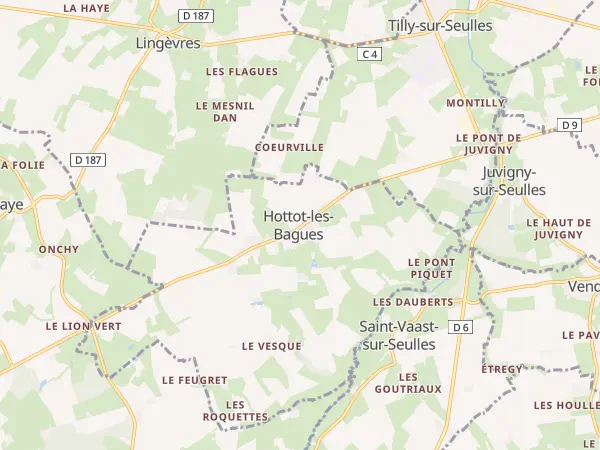 Plan de Hottot-les-Bagues
