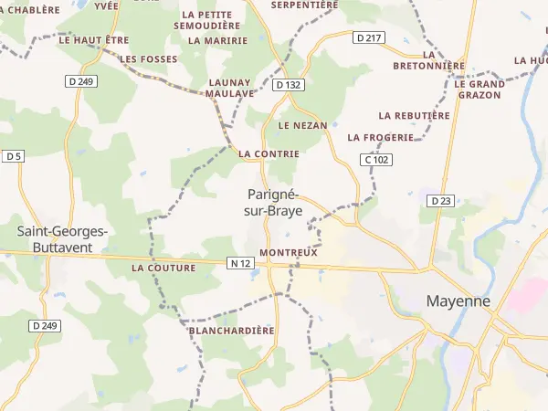 Plan de Parigné-sur-Braye