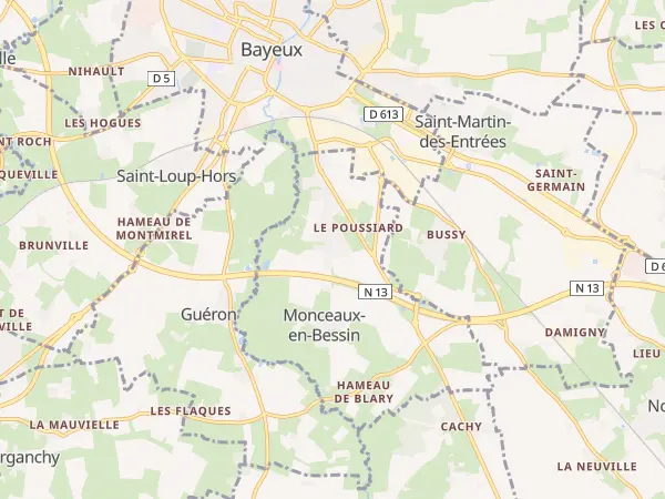 Plan de Monceaux-en-Bessin