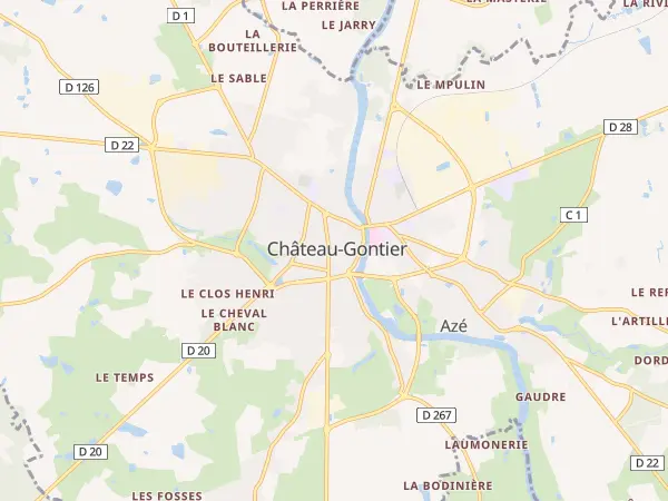 Plan de Château-Gontier-sur-Mayenne