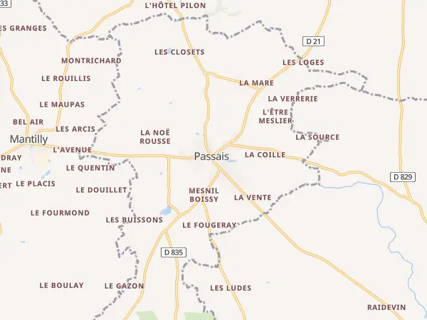 Plan de Passais Villages