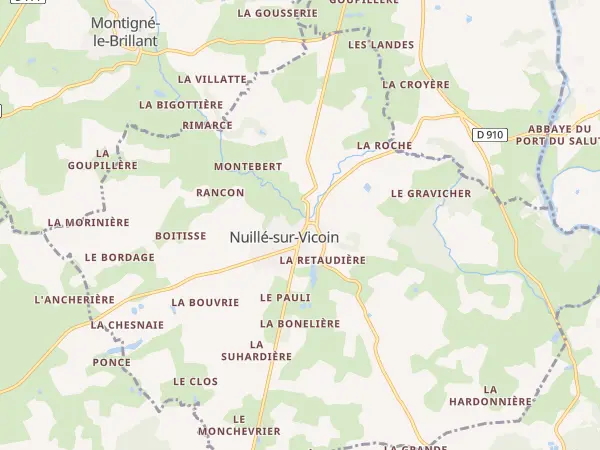 Plan de Nuillé-sur-Vicoin