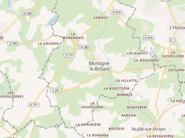 Plan de Montigné-le-Brillant