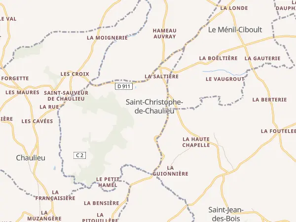 Plan de Saint-Christophe-de-Chaulieu
