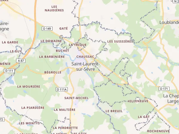 Plan de Saint-Laurent-sur-Sèvre