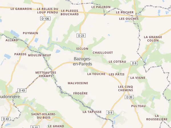 Plan de Bazoges-en-Pareds