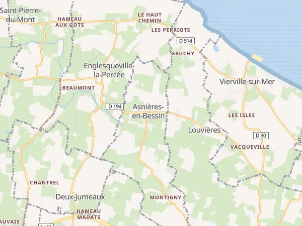 Plan de Asnières-en-Bessin