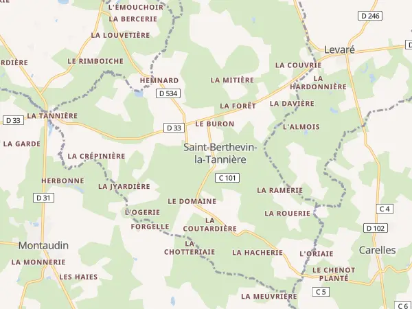 Plan de Saint-Berthevin-la-Tannière