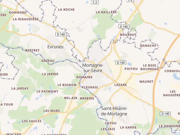 Plan de Mortagne-sur-Sèvre