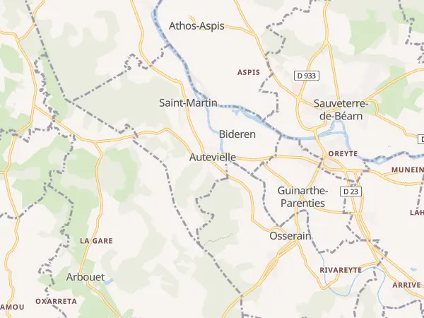 Plan de Autevielle-Saint-Martin-Bideren