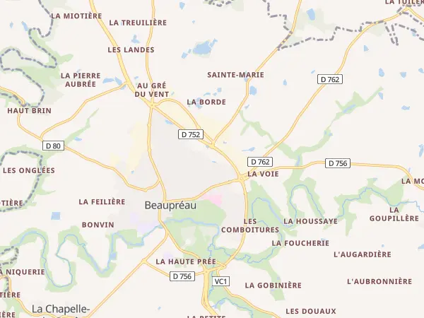 Plan de Beaupréau-en-Mauges