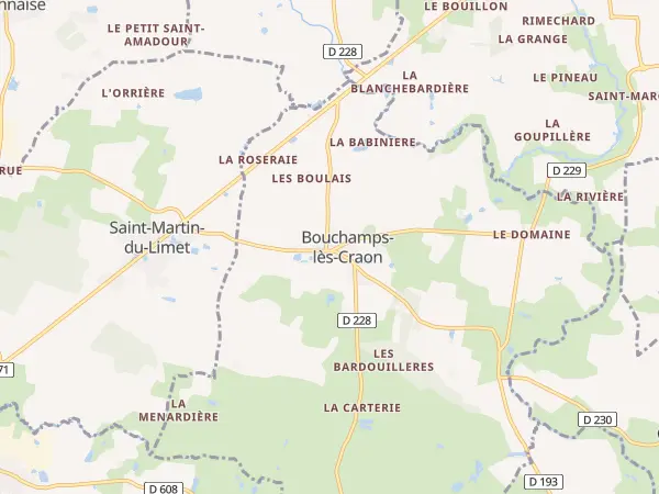 Plan de Bouchamps-lès-Craon