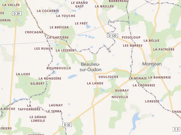 Plan de Beaulieu-sur-Oudon