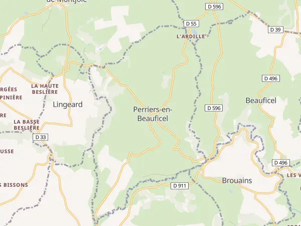 Plan de Perriers-en-Beauficel