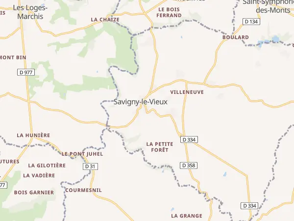 Plan de Savigny-le-Vieux