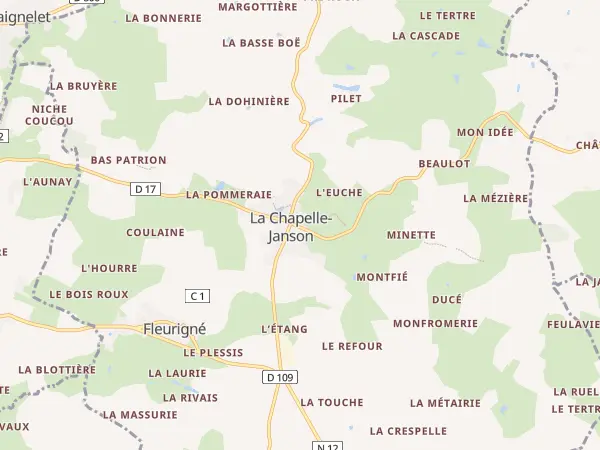 Plan de La Chapelle-Fleurigné