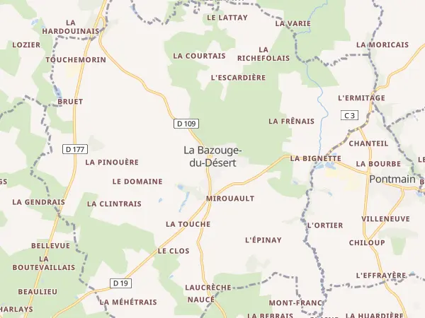 Plan de La Bazouge-du-Désert