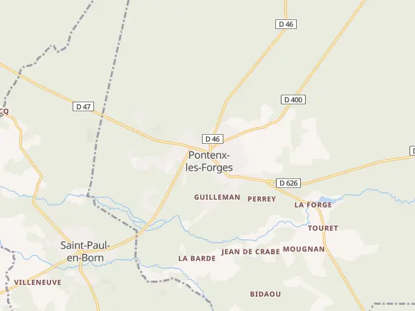 Plan de Pontenx-les-Forges