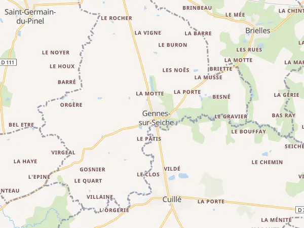 Plan de Gennes-sur-Seiche