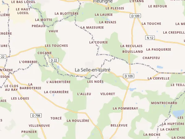 Plan de La Selle-en-Luitré