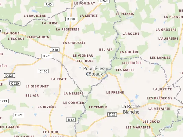 Plan de Pouillé-les-Côteaux