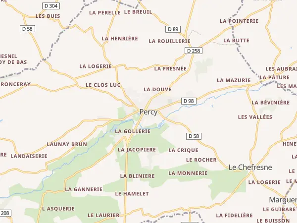Plan de Percy-en-Normandie