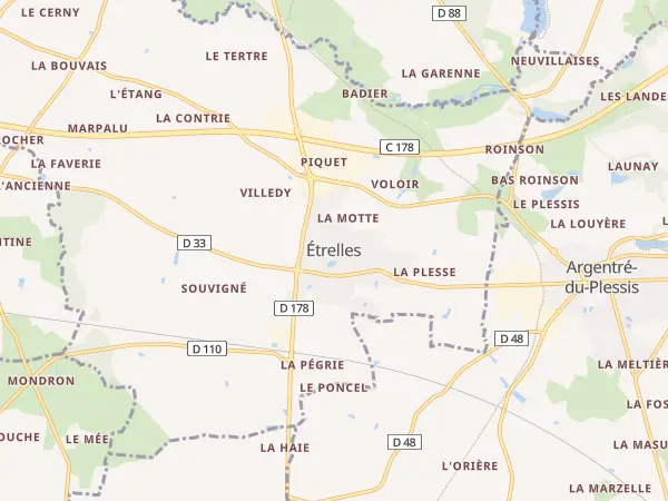 Plan de Étrelles