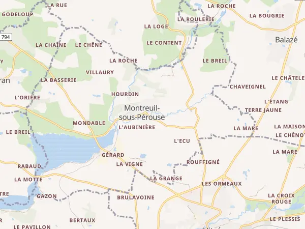 Plan de Montreuil-sous-Pérouse