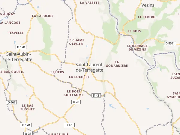 Plan de Saint-Laurent-de-Terregatte