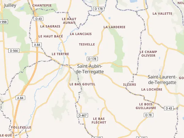 Plan de Saint-Aubin-de-Terregatte