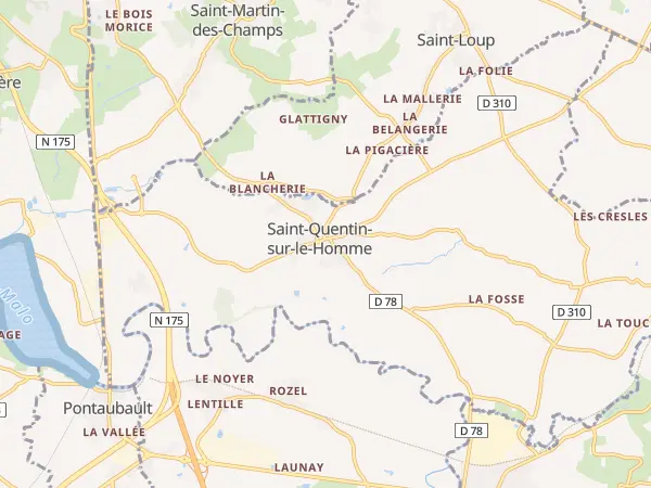 Plan de Saint-Quentin-sur-le-Homme