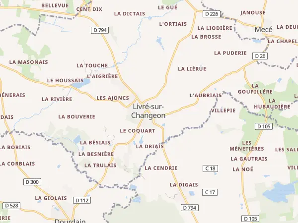 Plan de Livré-sur-Changeon
