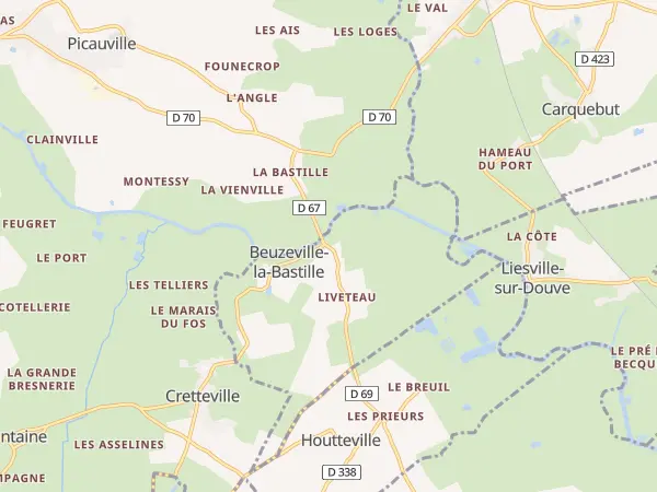 Plan de Beuzeville-la-Bastille