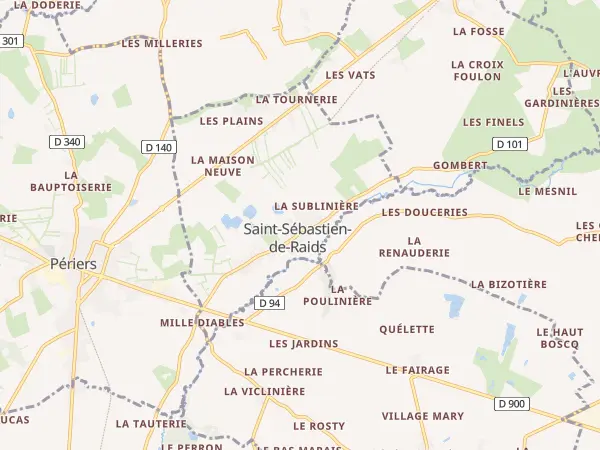 Plan de Saint-Sébastien-de-Raids
