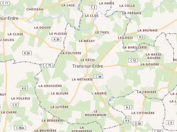 Plan de Trans-sur-Erdre