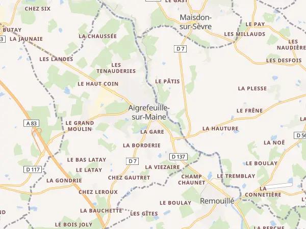 Plan de Aigrefeuille-sur-Maine
