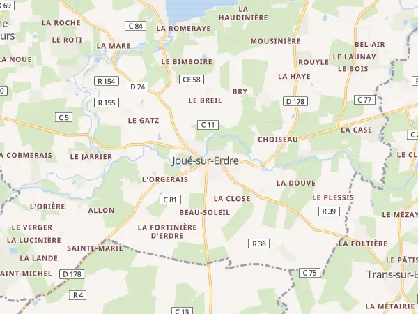 Plan de Joué-sur-Erdre