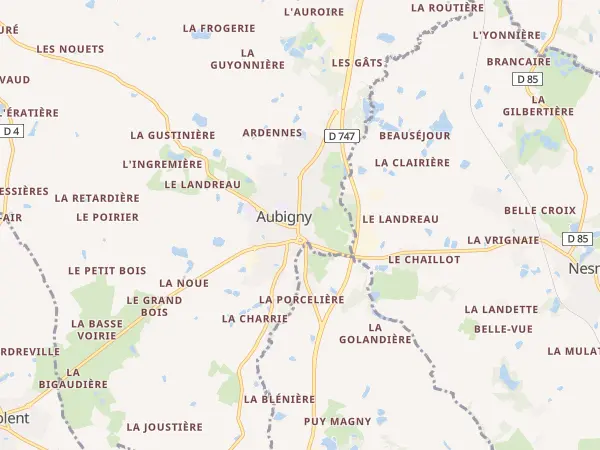 Plan de Aubigny-Les Clouzeaux