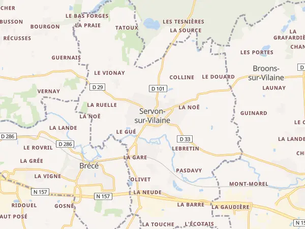 Plan de Servon-sur-Vilaine