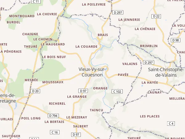 Plan de Vieux-Vy-sur-Couesnon
